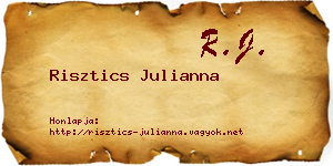 Risztics Julianna névjegykártya